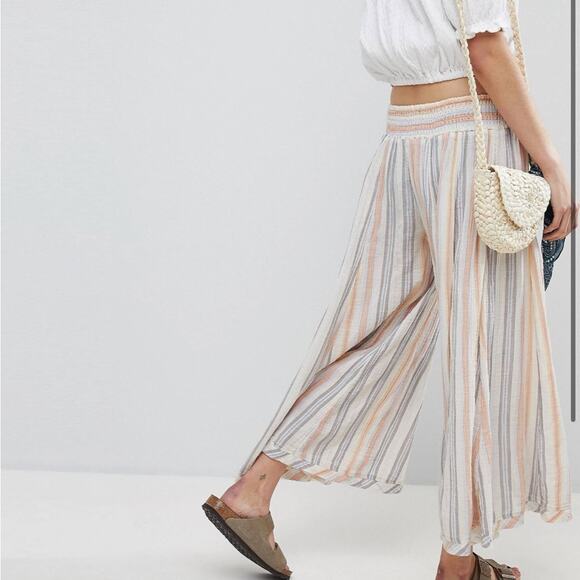 Free People Blaire Pull On Stripe Wide Leg Pant Flowy Boho Pants XS - Picture 3 of 10
